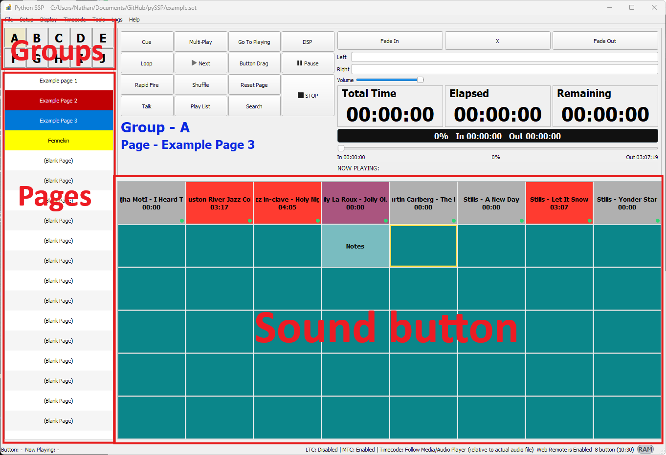 Group, Page, and Sound Button