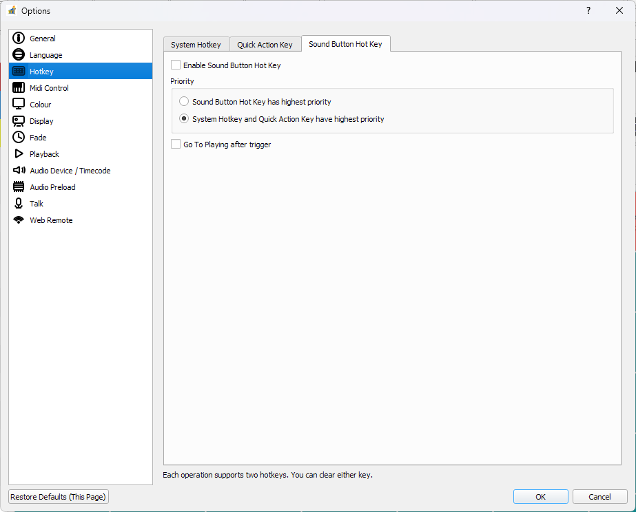 Sound Button Hotkey Settings