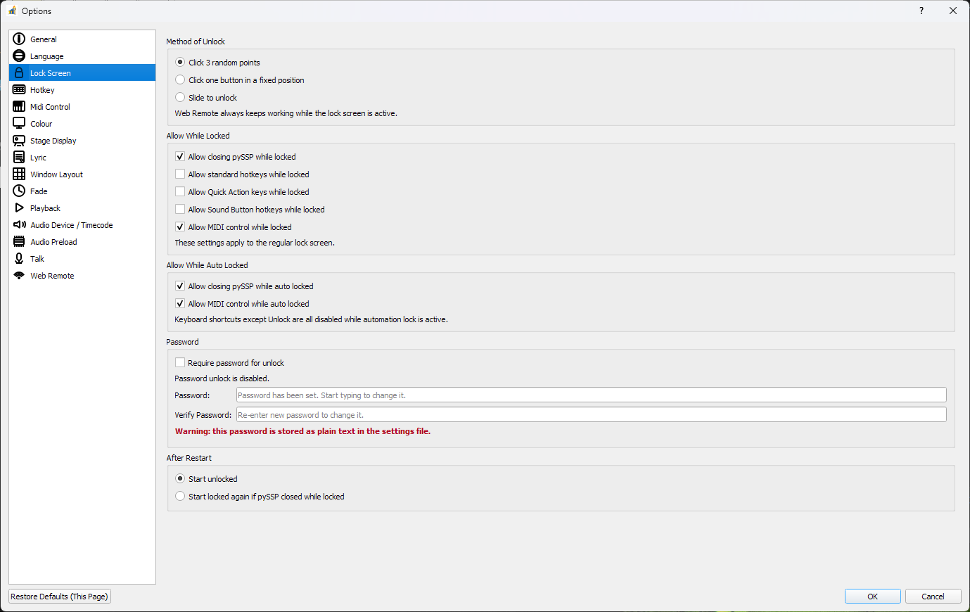 Lock Screen Settings